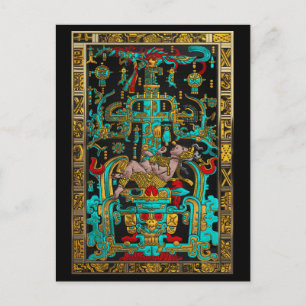 Lid of Great Tomb of Pakal - Palenque Astronaut Postcard