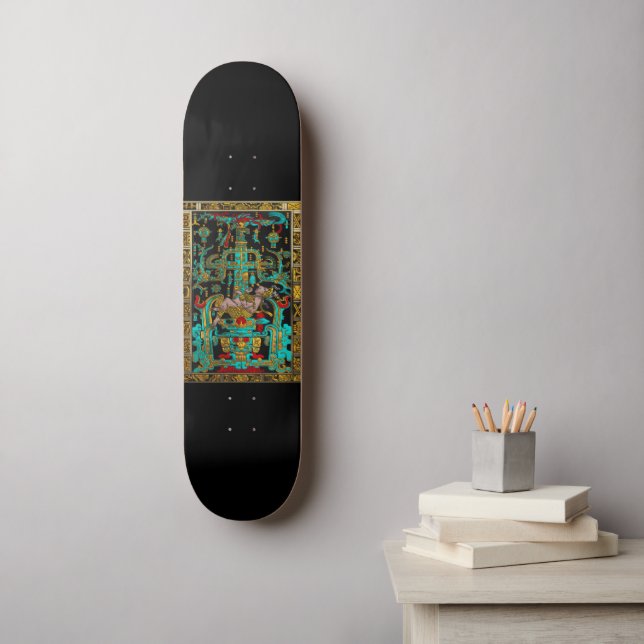 Lid of Great Tomb of Pakal - Palenque Astronaut Skateboard (Wall Art)