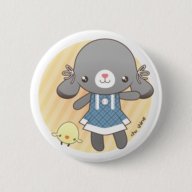 Lidia: The Bunny Amigurumi 6 Cm Round Badge (Front)