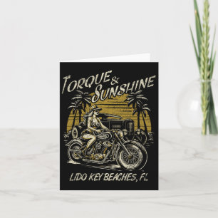 Lido Key Beaches Florida Motorcycle Hotrod Vintage Card