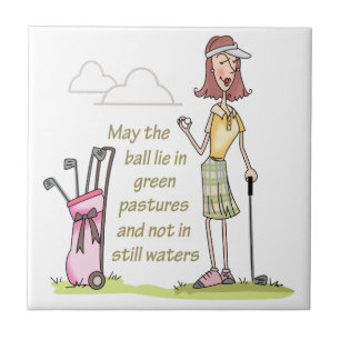 Lie in Green Pastures Ceramic Tile