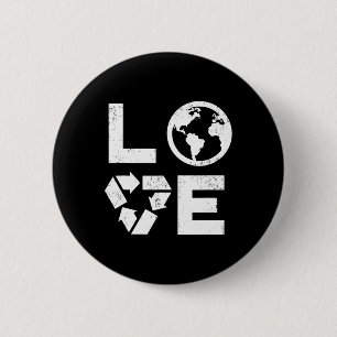 Liebe Earth Day 90s Vintage Recycled Children Or T 6 Cm Round Badge