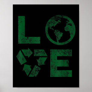 Liebe Earth Day 90s Vintage Recycled Children Or T Poster