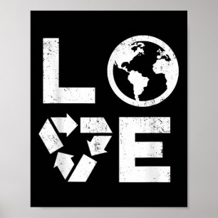 Liebe Earth Day 90s Vintage Recycled Children Or T Poster