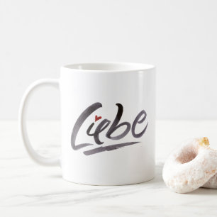Liebe Love Hertz Valentine's Day Brush Lettering Coffee Mug