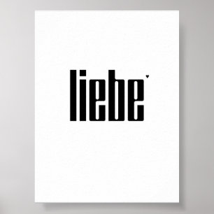 Liebe - valentine typography poster