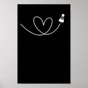 Liebe zum Badminton Federball Badmintonschläger Poster