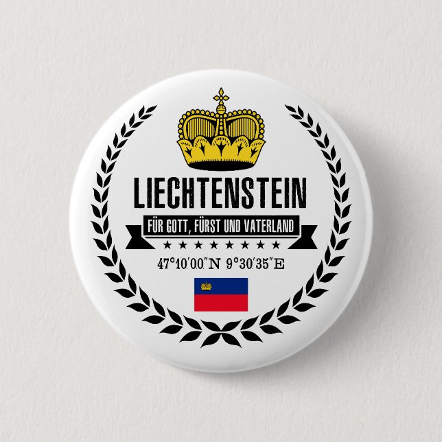 Liechtenstein 6 Cm Round Badge (Front)