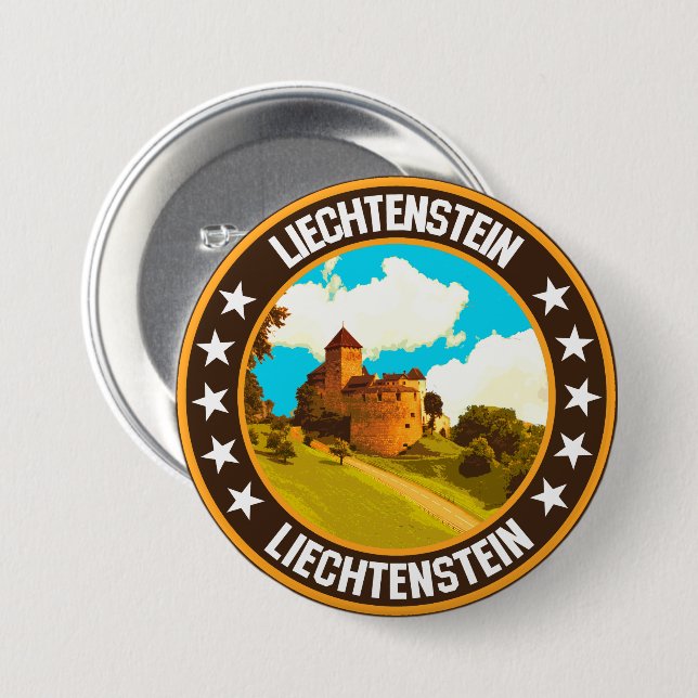 Liechtenstein                                      7.5 cm round badge (Front & Back)