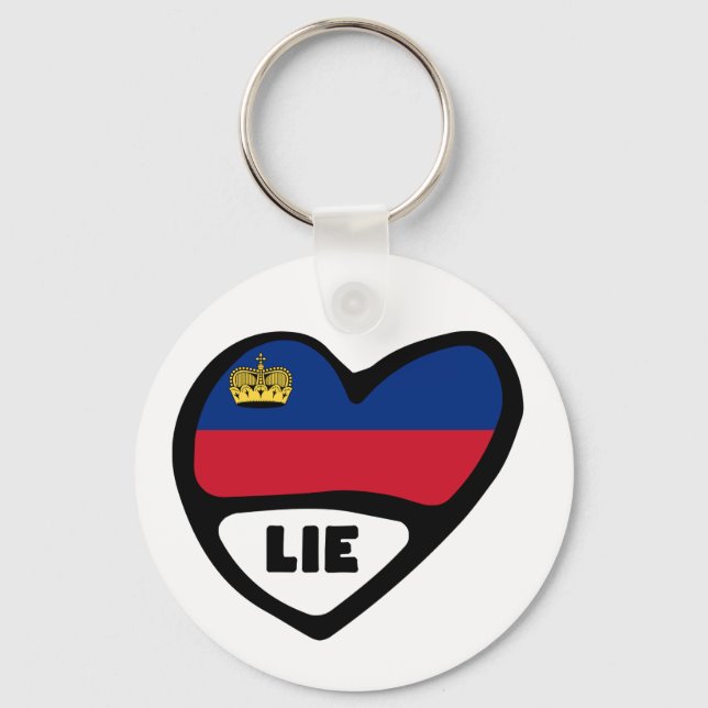 Liechtenstein Country Code Flag Heart Keyring (Front)