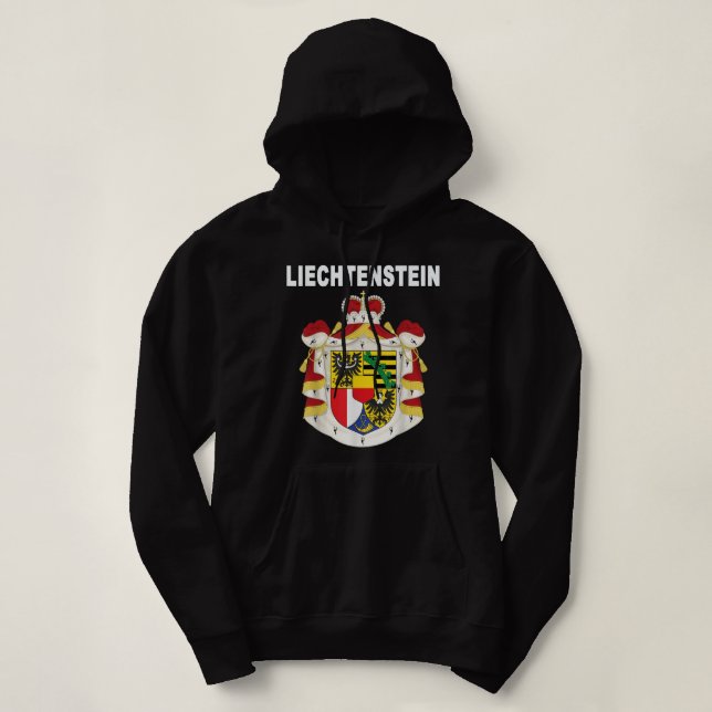 Liechtenstein Design - Detailed Coat of Arms Crest Hoodie (Design Front)