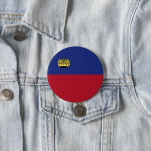 Liechtenstein flag 7.5 cm round badge