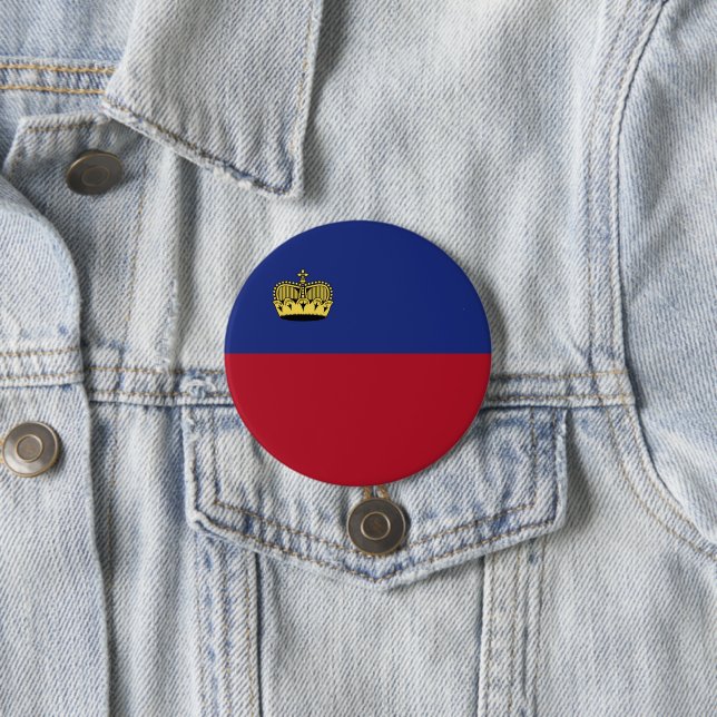 Liechtenstein flag 7.5 cm round badge (In Situ)
