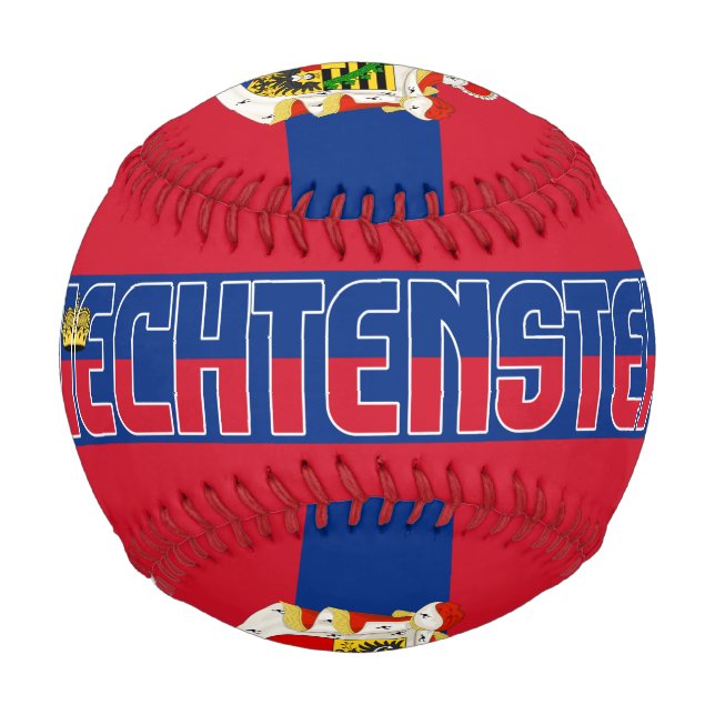 Liechtenstein Flag and Coat of Arms Patriotic Baseball (Front)