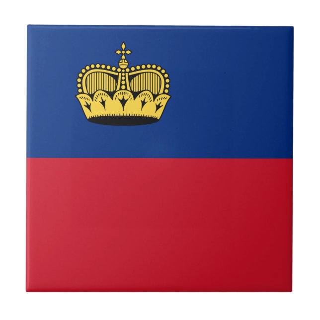 Liechtenstein Flag Ceramic Tile (Front)
