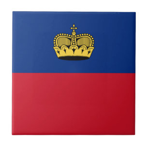 Liechtenstein Flag Ceramic Tile