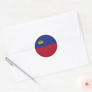 Liechtenstein flag classic round sticker