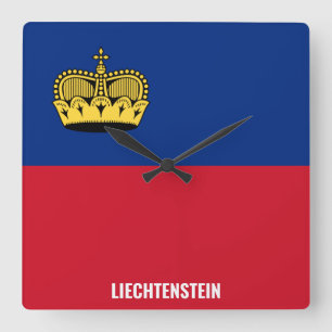 Liechtenstein Flag Dazzling Patriotic Square Wall Clock