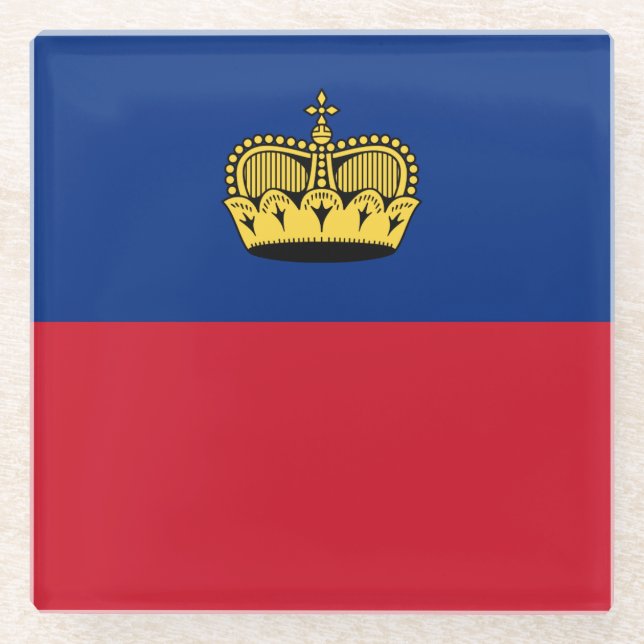 Liechtenstein Flag Glass Coaster (Front)