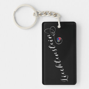 Liechtenstein Flag Heart Key Ring
