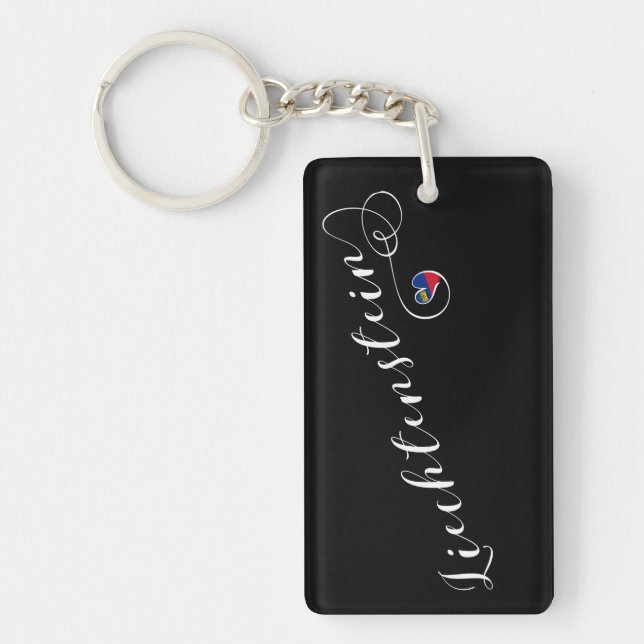 Liechtenstein Flag Heart Key Ring (Front)