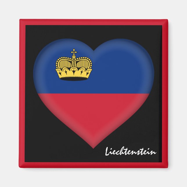 Liechtenstein flag & Heart, Liechtenstein holiday Magnet (Front)