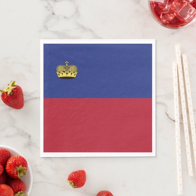 Liechtenstein flag napkin (Insitu)