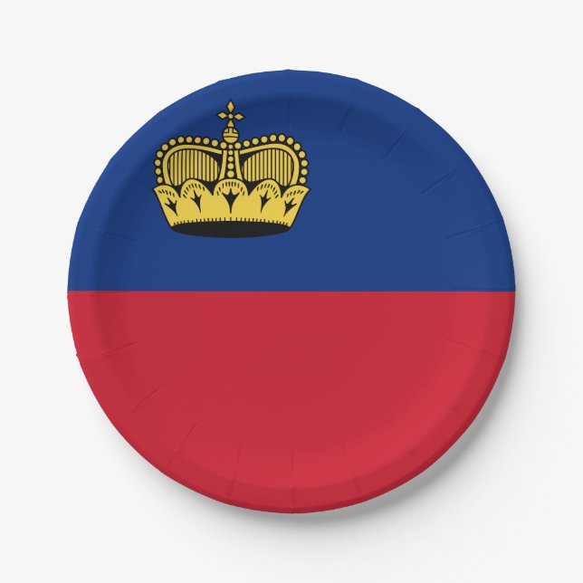 Liechtenstein Flag Paper Plate (Front)