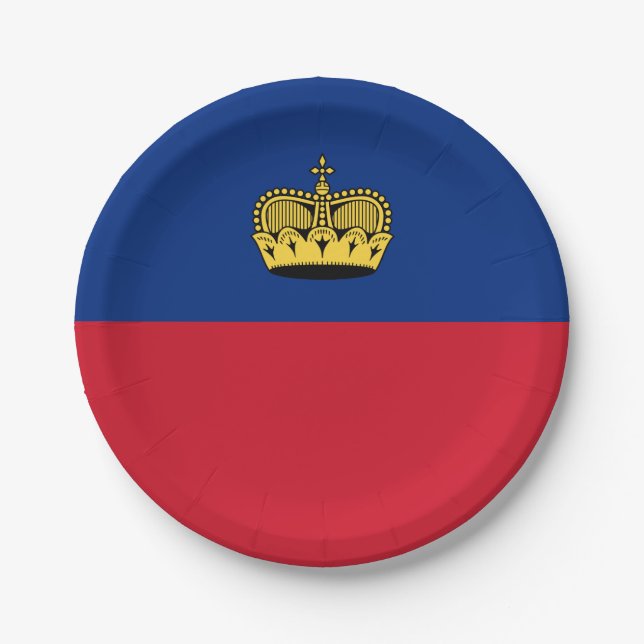 Liechtenstein Flag Paper Plate (Front)
