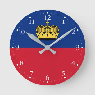 Liechtenstein Flag Round Clock