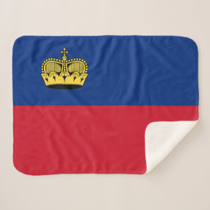 Liechtenstein Flag Sherpa Blanket