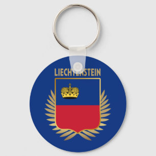 Liechtenstein Flag Shield Key Ring