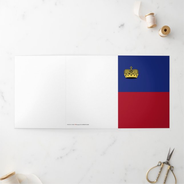 Liechtenstein flag Tri-Fold card (Outside)