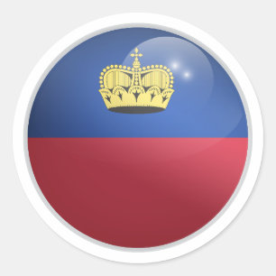 Liechtenstein Glossy Circle Flag Classic Round Sticker