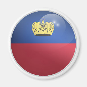 Liechtenstein Glossy Circle Flag Magnet