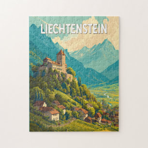 Liechtenstein Illustration Travel Art Vintage Jigsaw Puzzle