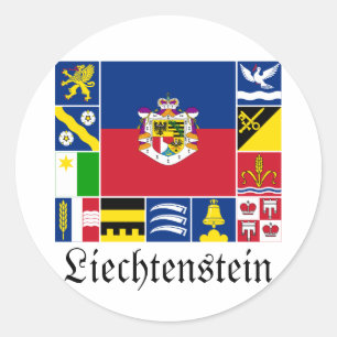 Liechtenstein & its Gemeinde Flags Classic Round Sticker