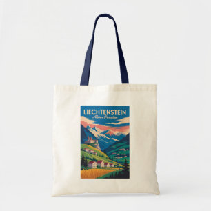 Liechtenstein Landscape Illustration Travel Art Tote Bag