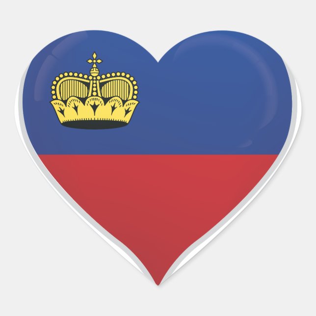 Liechtenstein love flag pride heart sticker (Front)