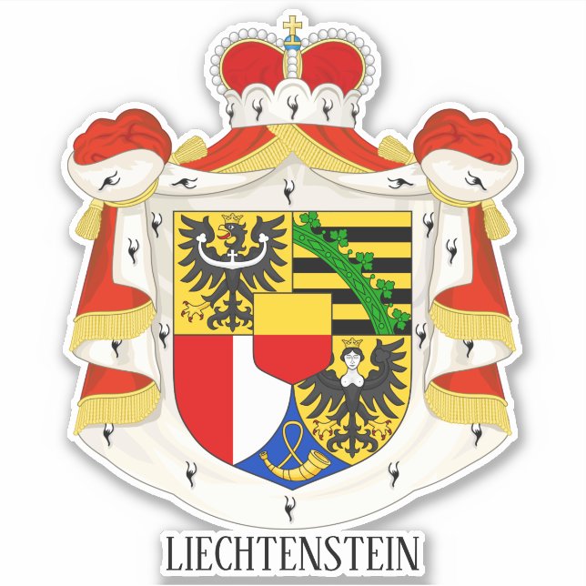 Liechtenstein National Coat Of Arms Patriotic (Front)