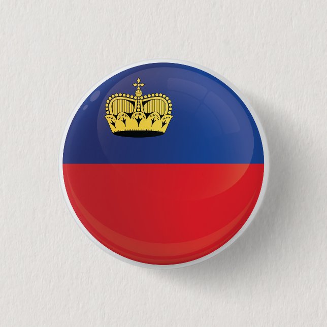 Liechtenstein  Round Icon Flag  3 Cm Round Badge (Front)