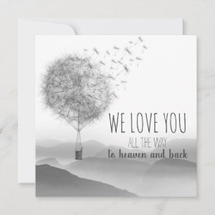 Lief condolences ticket with dandelions card