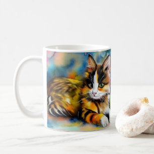 Liegende Katze, Aquarell -  Coffee Mug