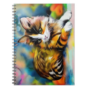 Liegende Katze, Aquarell -  Notebook