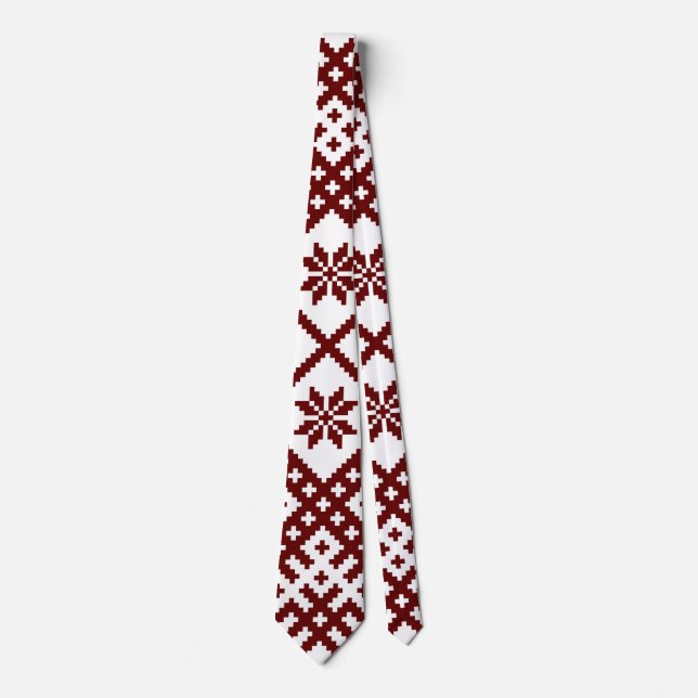 Lielvarde Belt Motif Symbols Nordic Star Tie (Front)