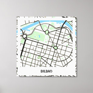 Lienzo minimalist map Bilbao - Natural color Canvas Print