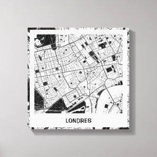 Lienzo minimalist map London - Black-White Canvas Print