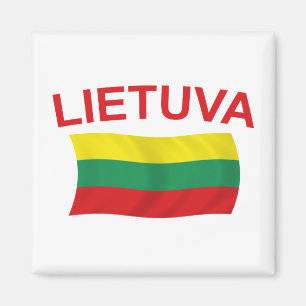 Lietuva (Lithuania) Red Ltrs Magnet