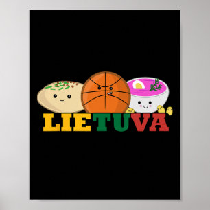 Lietuva Lithuania Sketll Cold Pink Soup Lithuanian Poster