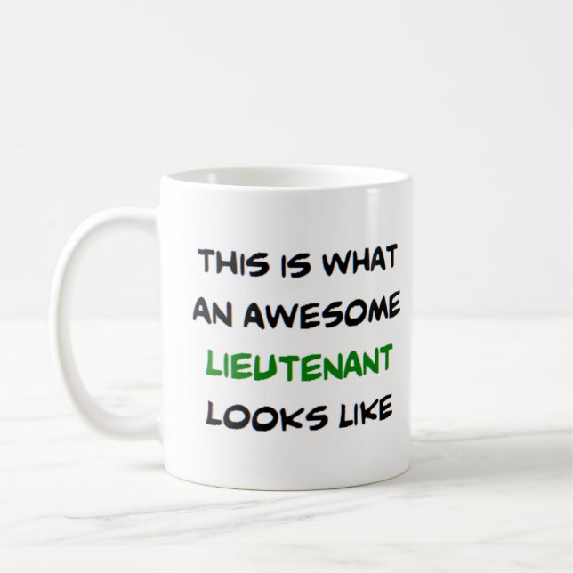 lieutenant, awesome coffee mug (Left)